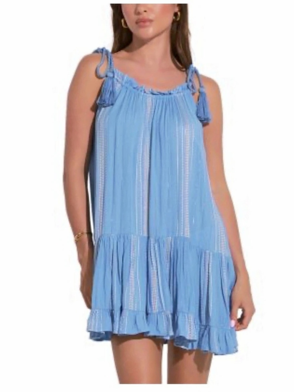 Elan Tie Strap Mini Dress Cover Up